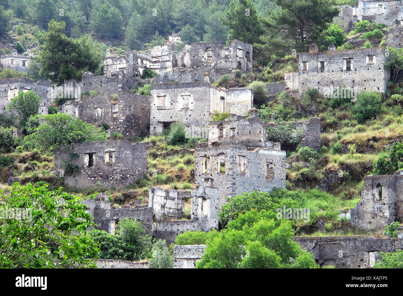 Village fantôme de Kayakoy, Mugla, Turquie Banque D'Images
