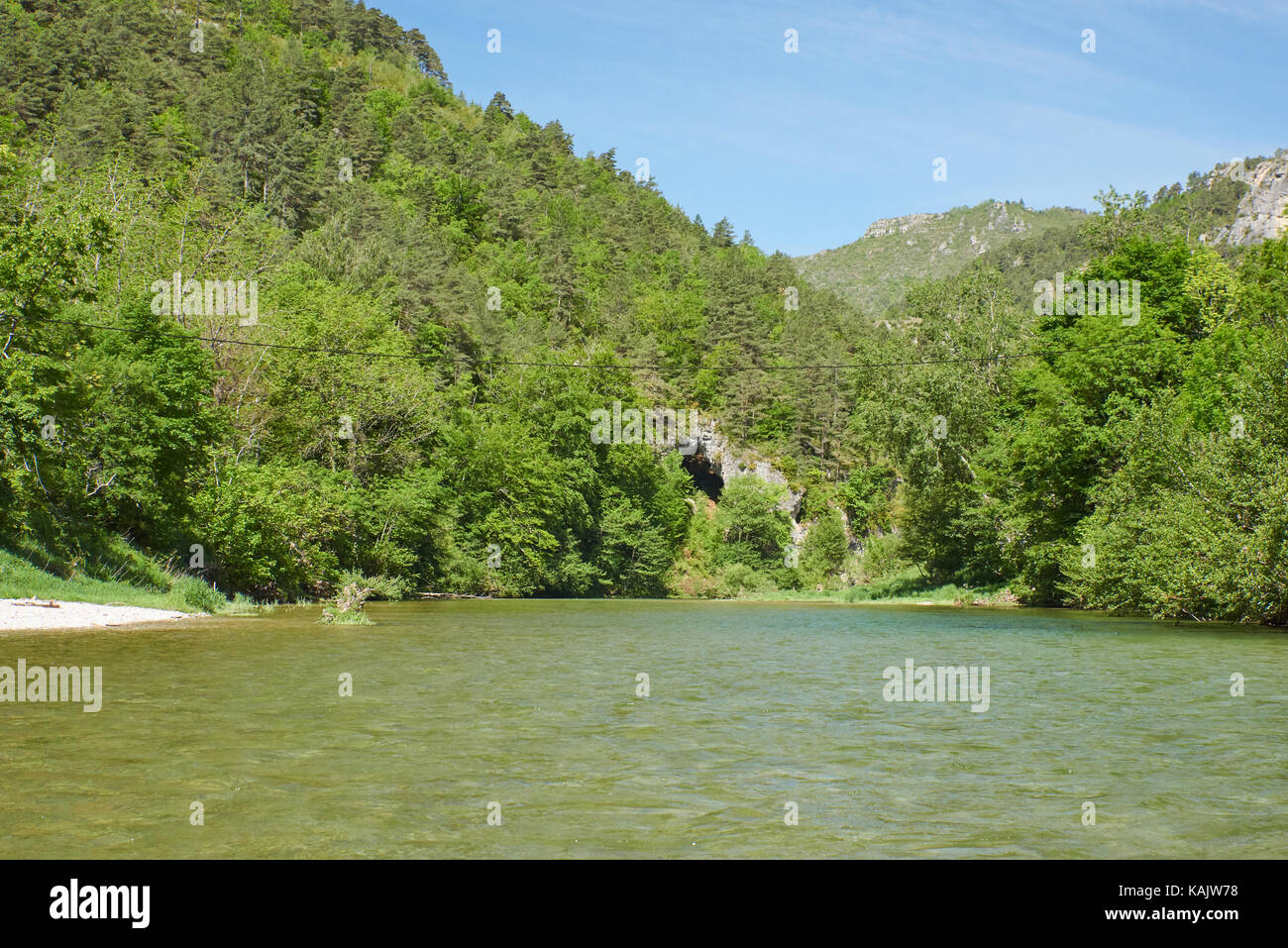 Gorges du Tarn sur un bateau Banque D'Images