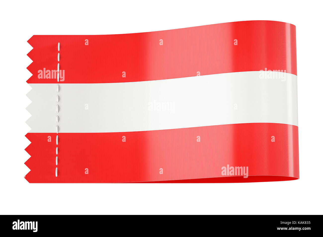 Tag vêtements, étiquette avec le drapeau de l'Autriche. Le rendu 3D isolé sur fond noir Banque D'Images