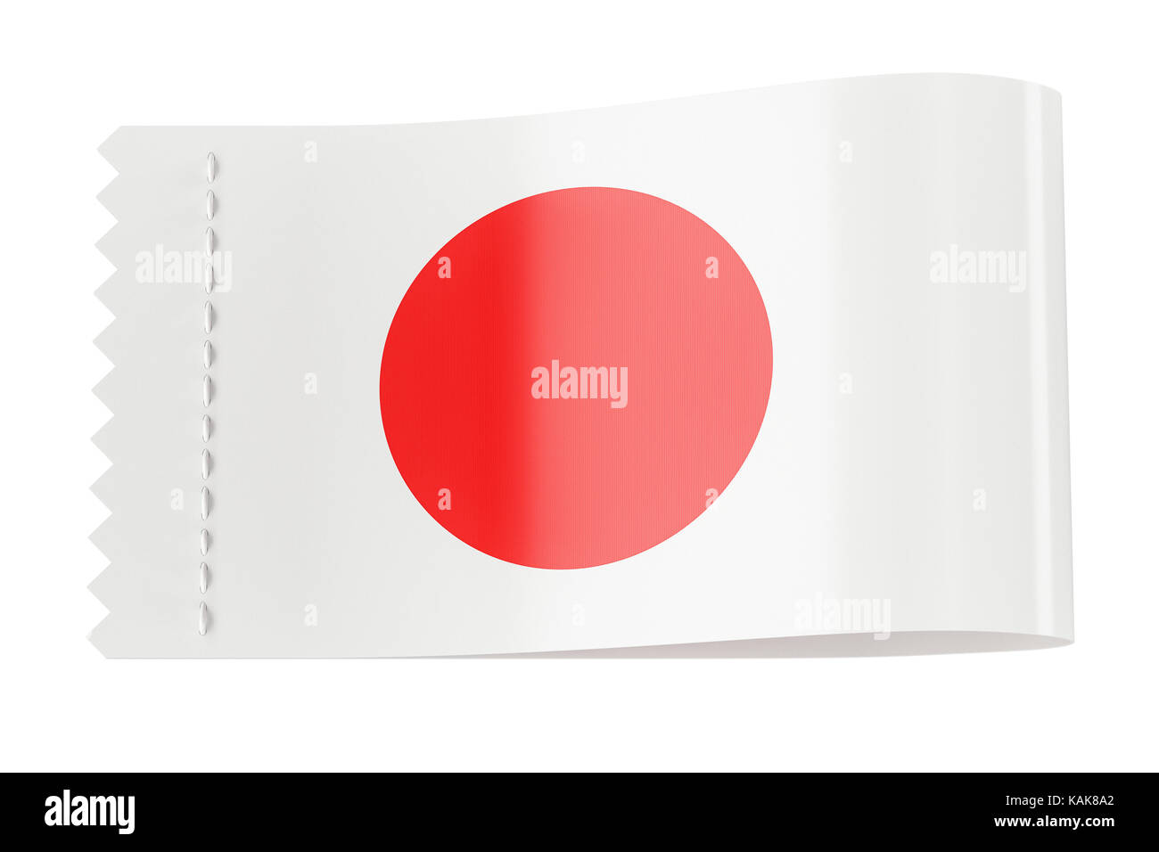 Tag vêtements, étiquette avec le drapeau du Japon. Le rendu 3D isolé sur fond noir Banque D'Images