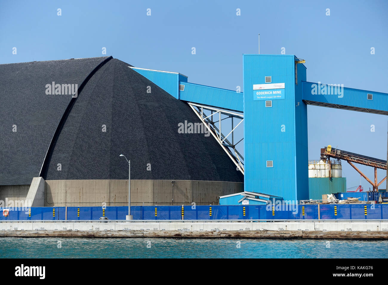 Mine Goderich La plus grande mine de sel, le lac Huron Canada l'accueil de Sifto Salt Banque D'Images