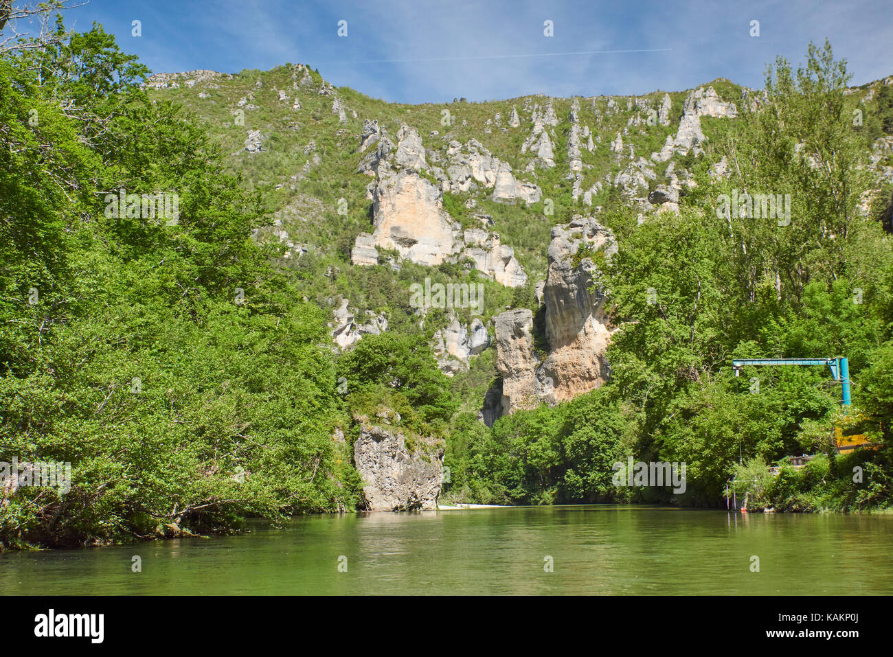 Gorges du Tarn en bateau Banque D'Images