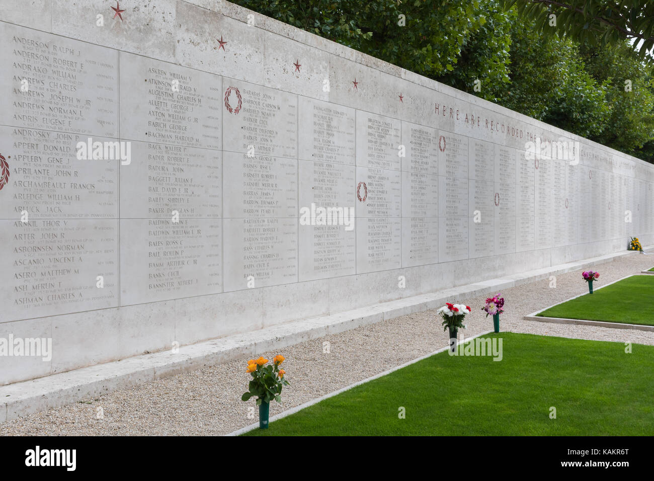 La deuxième guerre mondiale, Pays-Bas american cemetery and memorial (en néerlandais : amerikaanse begraafplaats margraten) est un cimetière militaire qui se trouve dans le village o Banque D'Images