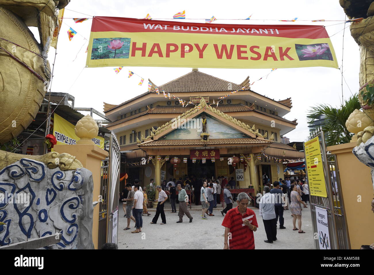Célébration de la fête du Wesak dans Wat Bouddha Jayanti, Kuala Lumpur, Malaisie Banque D'Images