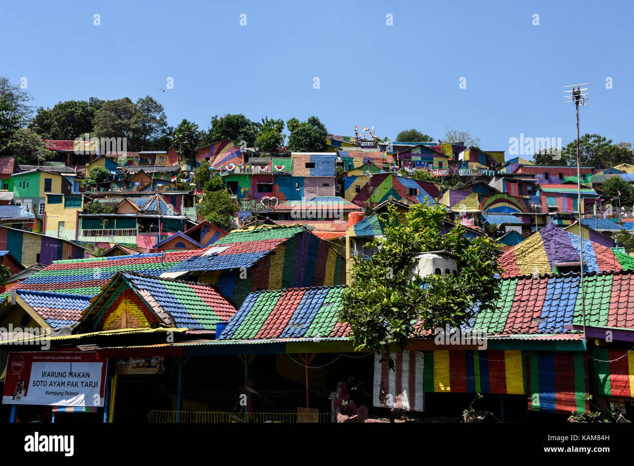 Village Arc-en-ciel toits à Semerang, Indonésie Banque D'Images