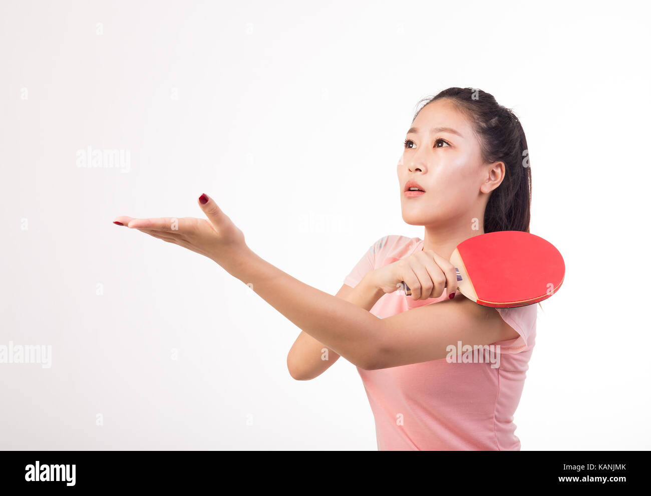 Joueur de tennis de table asiatique Banque D'Images