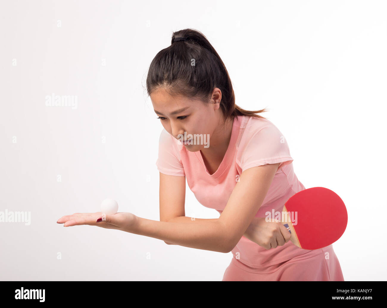 Joueur de tennis de table asiatique Banque D'Images