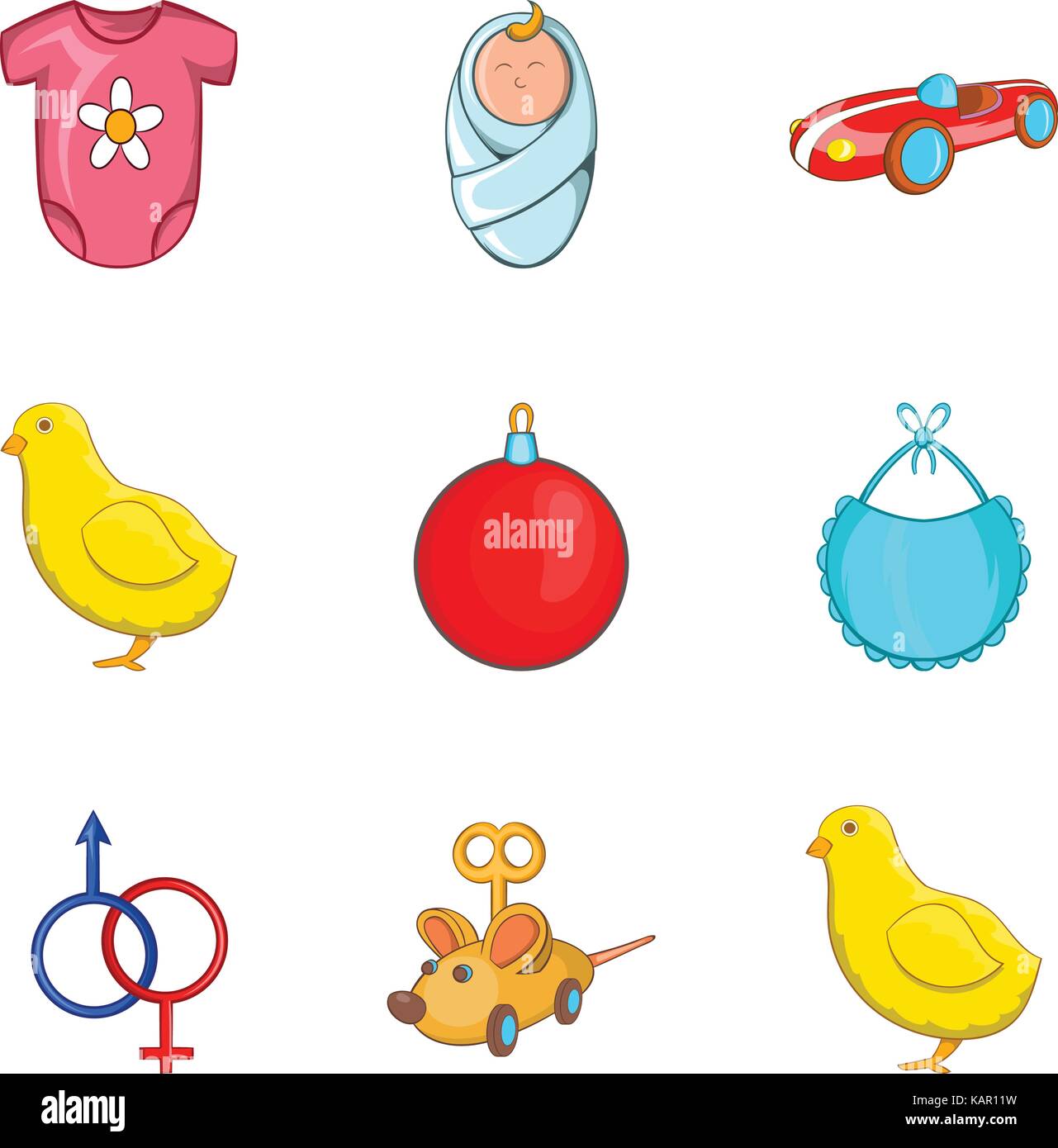 Childs play icons set, cartoon style Illustration de Vecteur