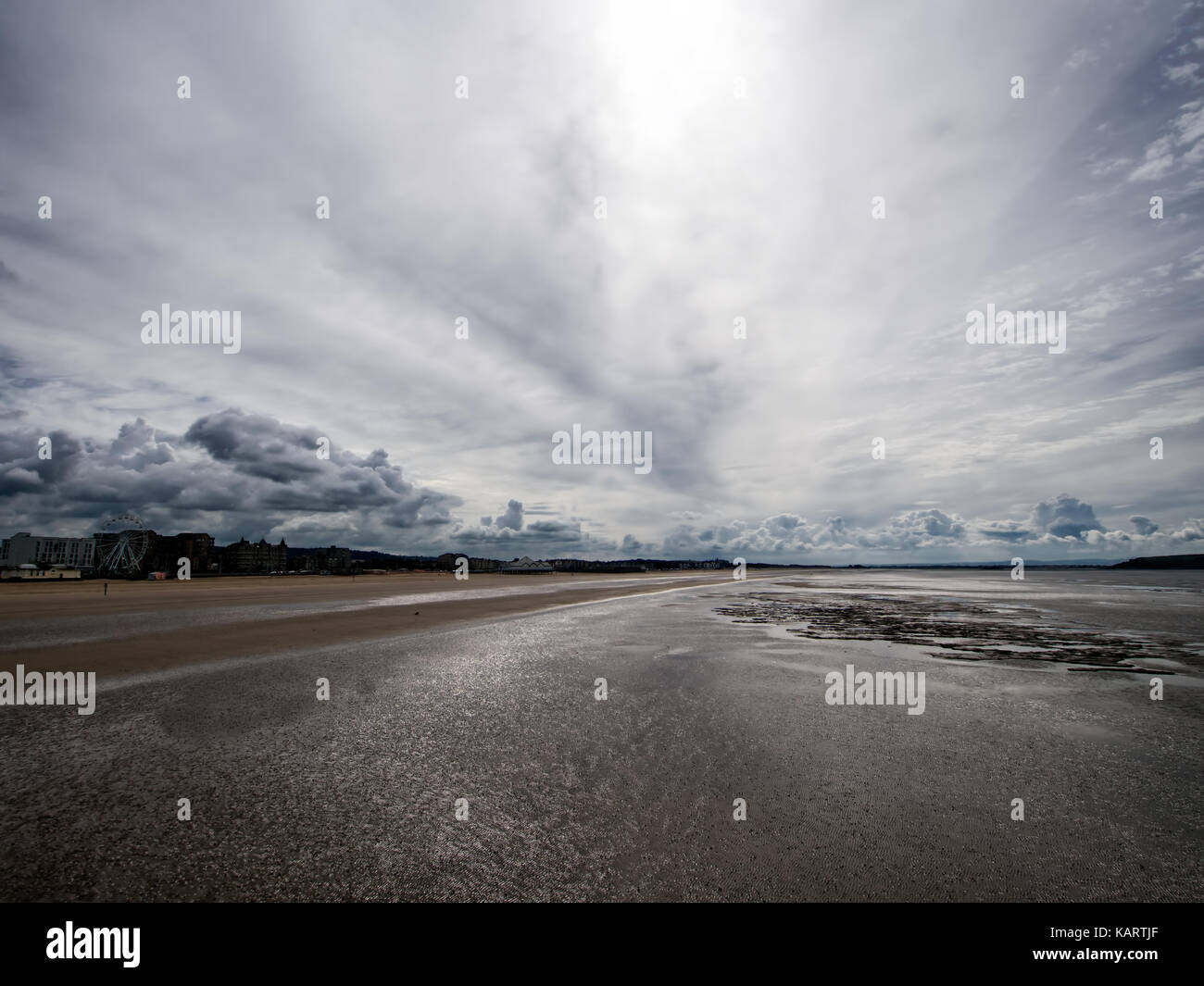 Marée basse à Weston super mare. photo septembre 2017. Banque D'Images