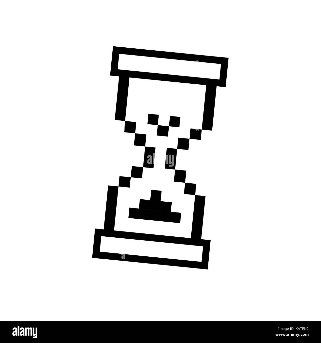 Vue d'un noir et blanc pixeled pointeur affiché sur une interface futuriste - concept de connexion Banque D'Images