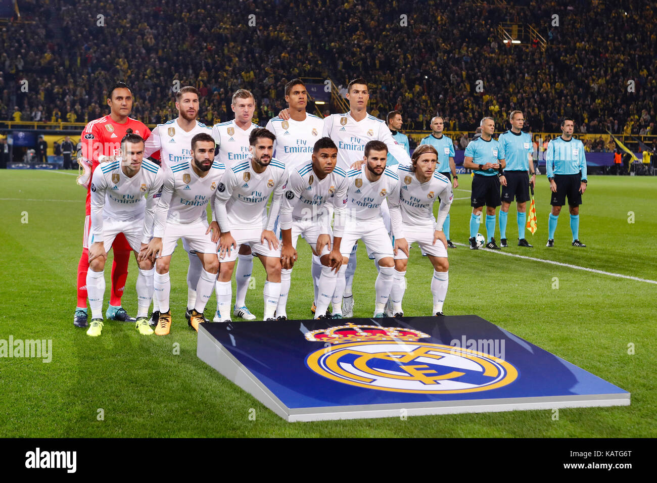 Groupe de l'équipe de liune pendant le match 2, entre Borussia Dortmund vs Real Madrid au stade Signal Iduna Park de Dortmund, Allemagne, 26 septembre 2017 . : crédit gtres información más comuniación sur ligne, s.l./Alamy live news Banque D'Images