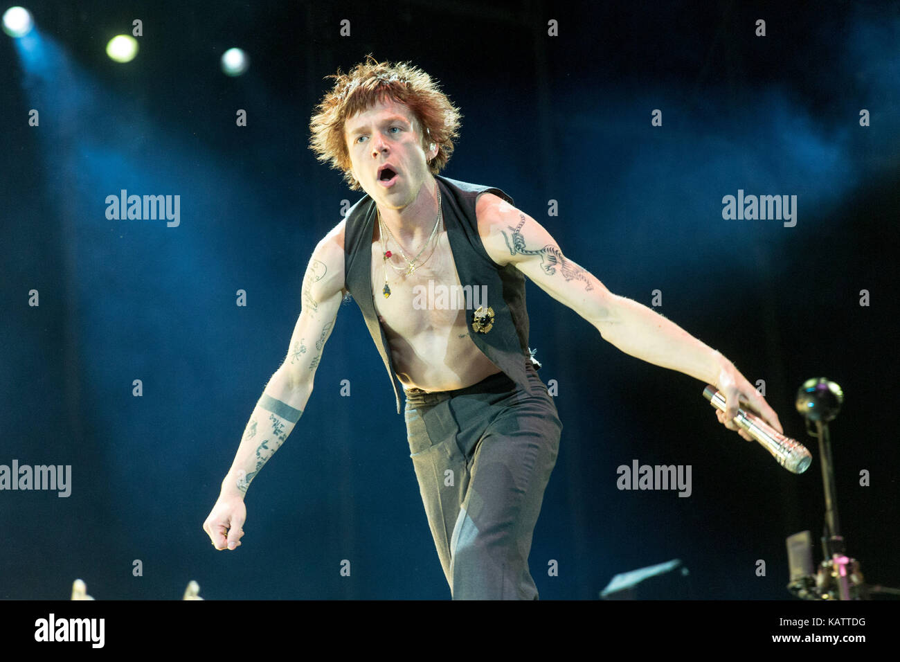 Las Vegas, Nevada, USA. 29Th sep 2017. matt shultz de cage the elephant au cours de la vie est belle musique festival à Las Vegas, Nevada crédit : daniel deslover/zuma/Alamy fil live news Banque D'Images