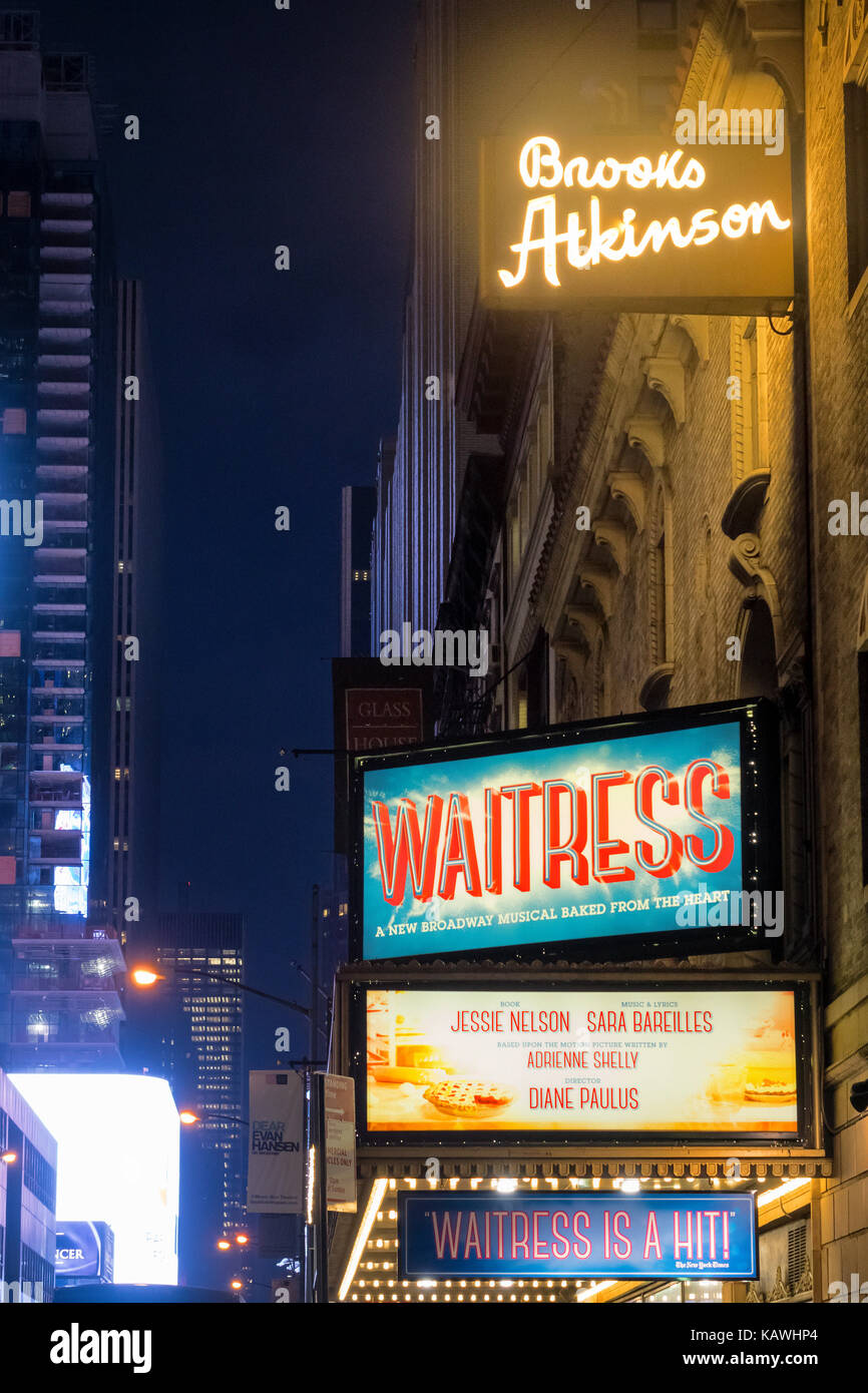 Serveuse, le musical de Broadway au Brooks Atkinson Theatre à New York City Banque D'Images
