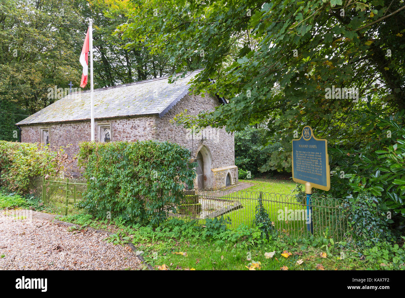 La chapelle Wolford la sépulture de John Graves Simcoe, premier lieutenant-gouverneur du Haut-Canada, à Honiton, Devon, Royaume-Uni en septembre Banque D'Images