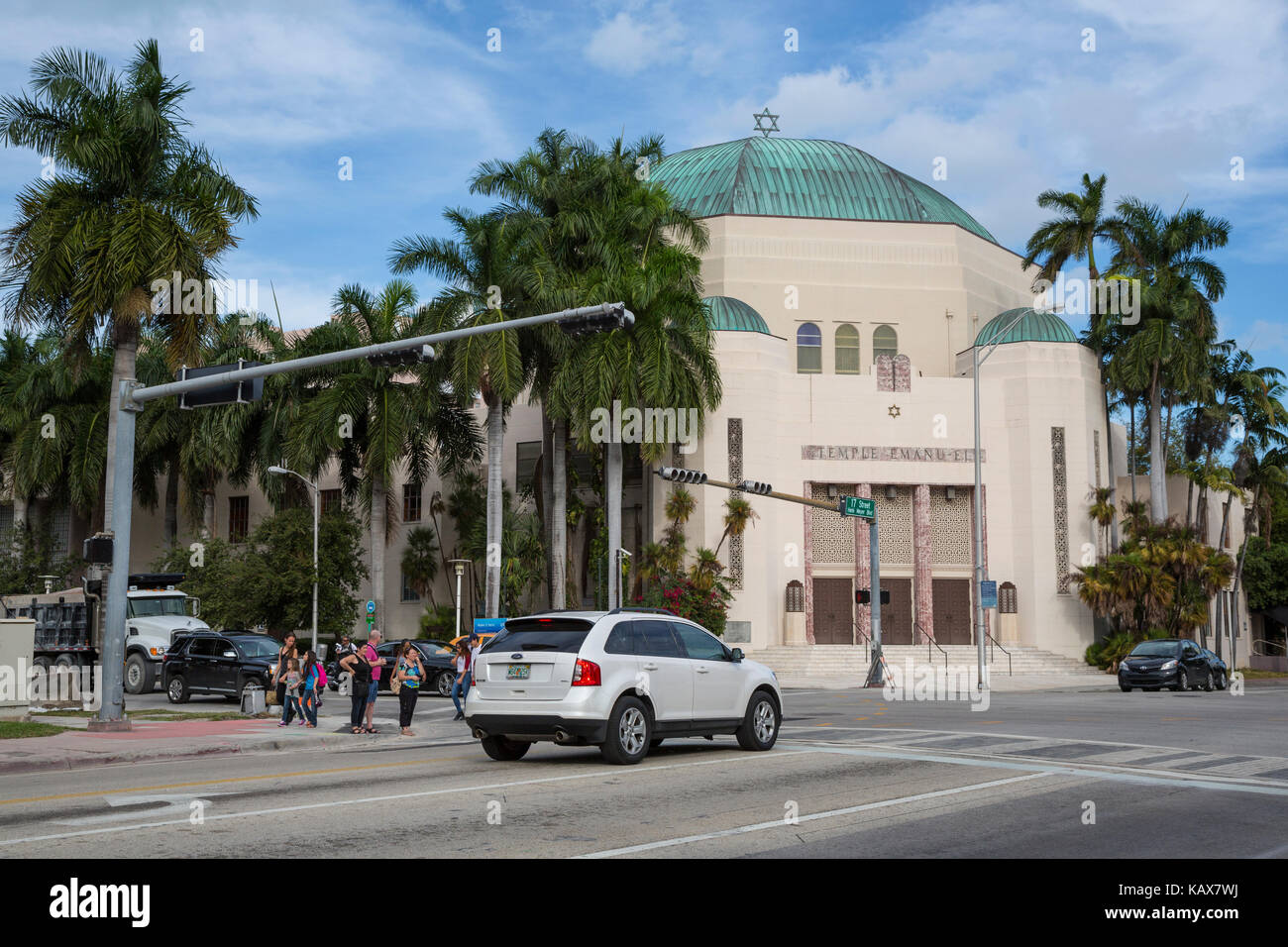 Miami Beach, en Floride. Temple Emanu-El, South Beach. Banque D'Images