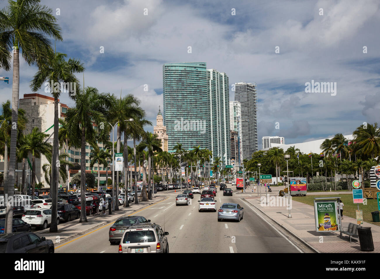 Miami, en Floride. Biscayne Boulevard. Banque D'Images