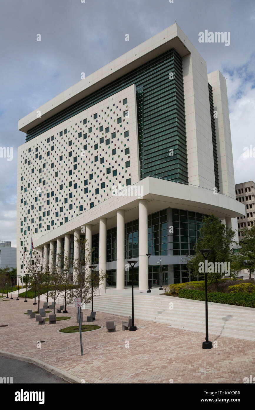 Miami, en Floride. Nouveau Palais de justice. Banque D'Images