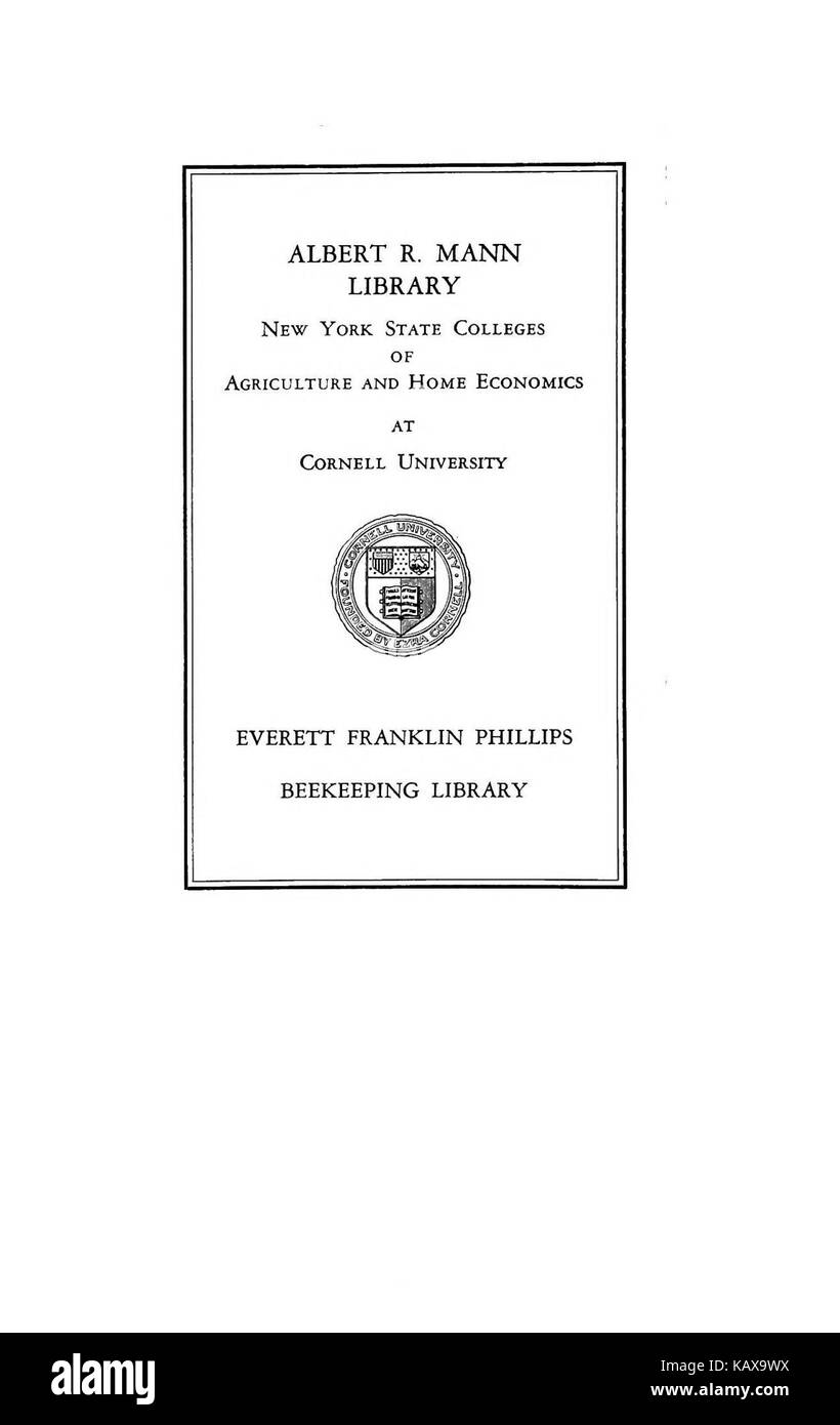 L'Australasian illustré manuel d'abeilles et l'apiculture moderne guide complet de la culture dans l'hémisphère sud BHL38562663 Banque D'Images