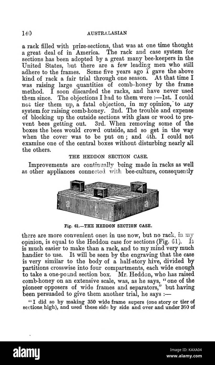 L'Australasian illustré manuel d'abeilles et l'apiculture moderne guide complet de la culture dans l'hémisphère sud BHL38562821 Banque D'Images