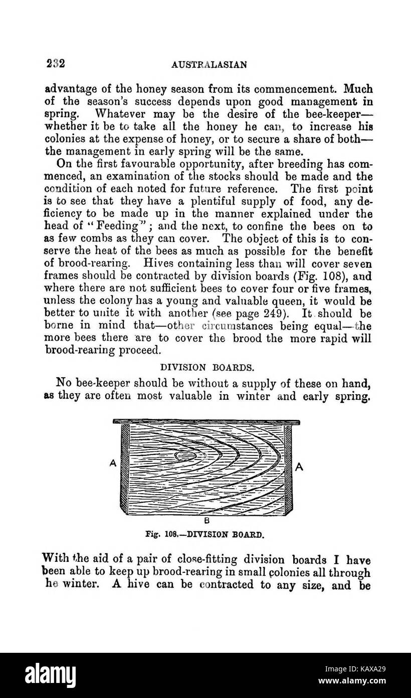 L'Australasian illustré manuel d'abeilles et l'apiculture moderne guide complet de la culture dans l'hémisphère sud BHL38562913 Banque D'Images