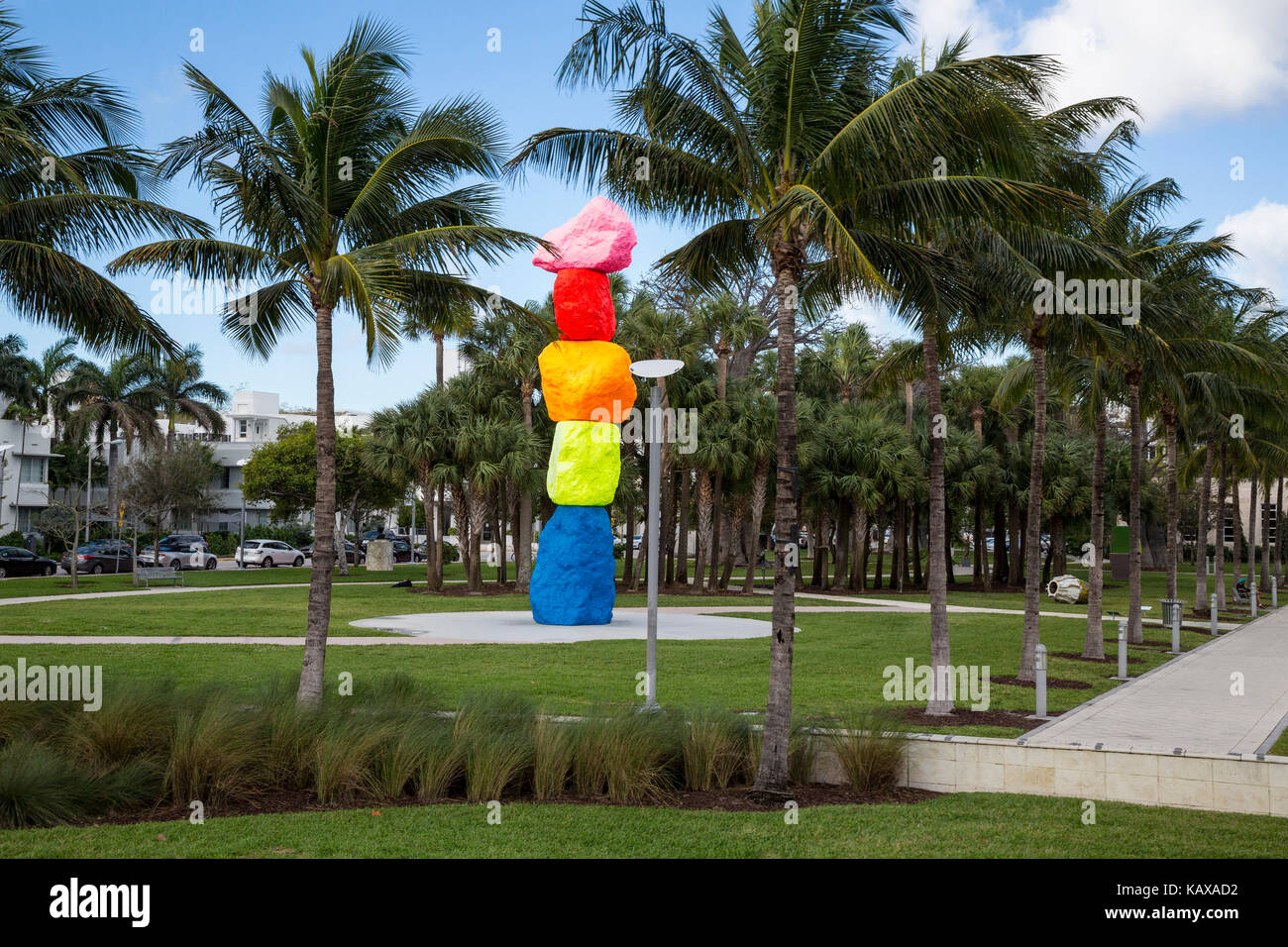 Miami Beach, en Floride. Collins Park, South Beach. Banque D'Images