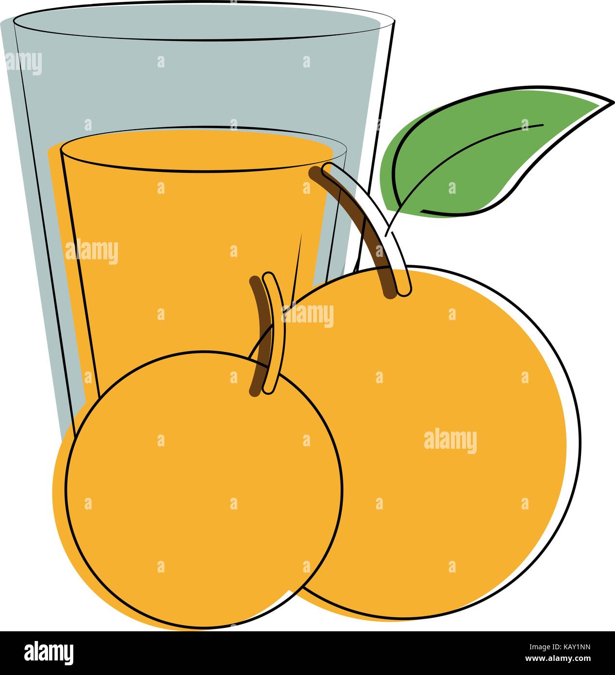 Jus de fruits en verre orange carton droit Illustration de Vecteur