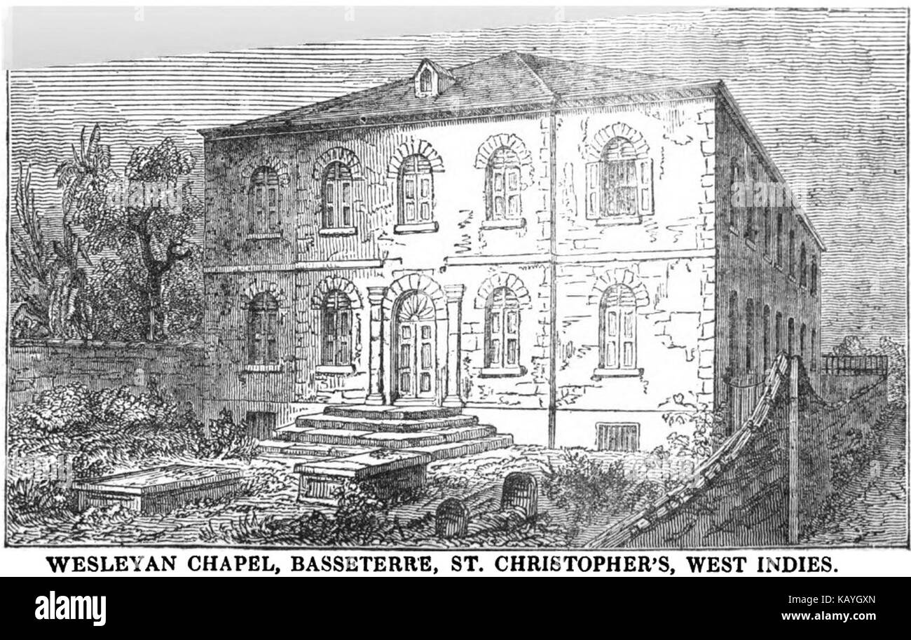 Chapelle wesleyenne, Basseterre, St Christopher's, West Indies (VII, p.18, février 1950) Copie Banque D'Images