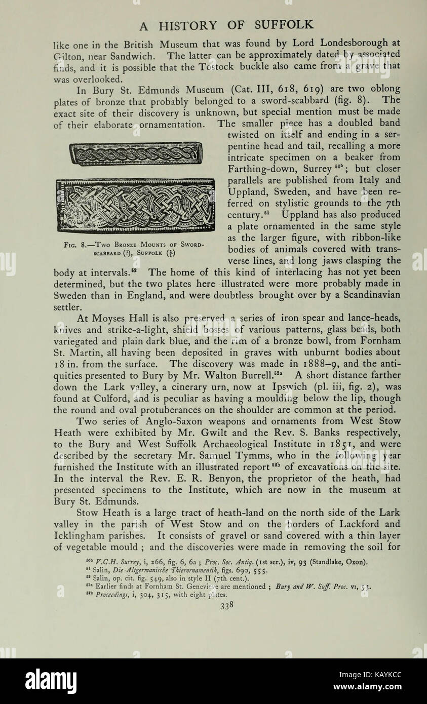 La page 338 de l'ouvrage The Victoria History of the County of Suffolk fournit un compte rendu historique détaillé du développement du comté, y compris ses aspects culturels, économiques et sociaux. Il offre un aperçu précieux sur le passé du Suffolk au cours de la période médiévale et des premières périodes modernes. Banque D'Images