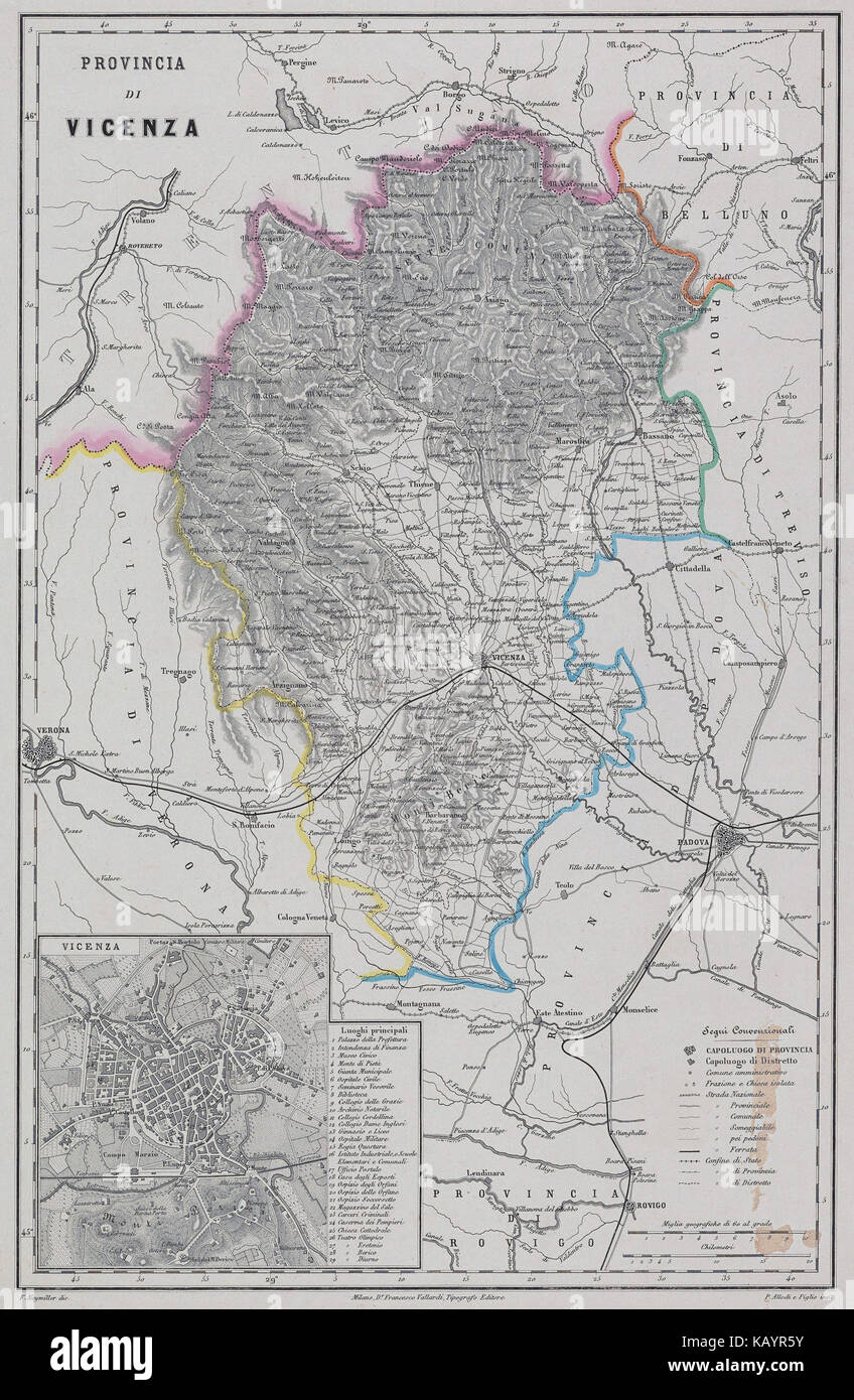 Vallardi Provincia di Vicenza 1860 ca Banque D'Images