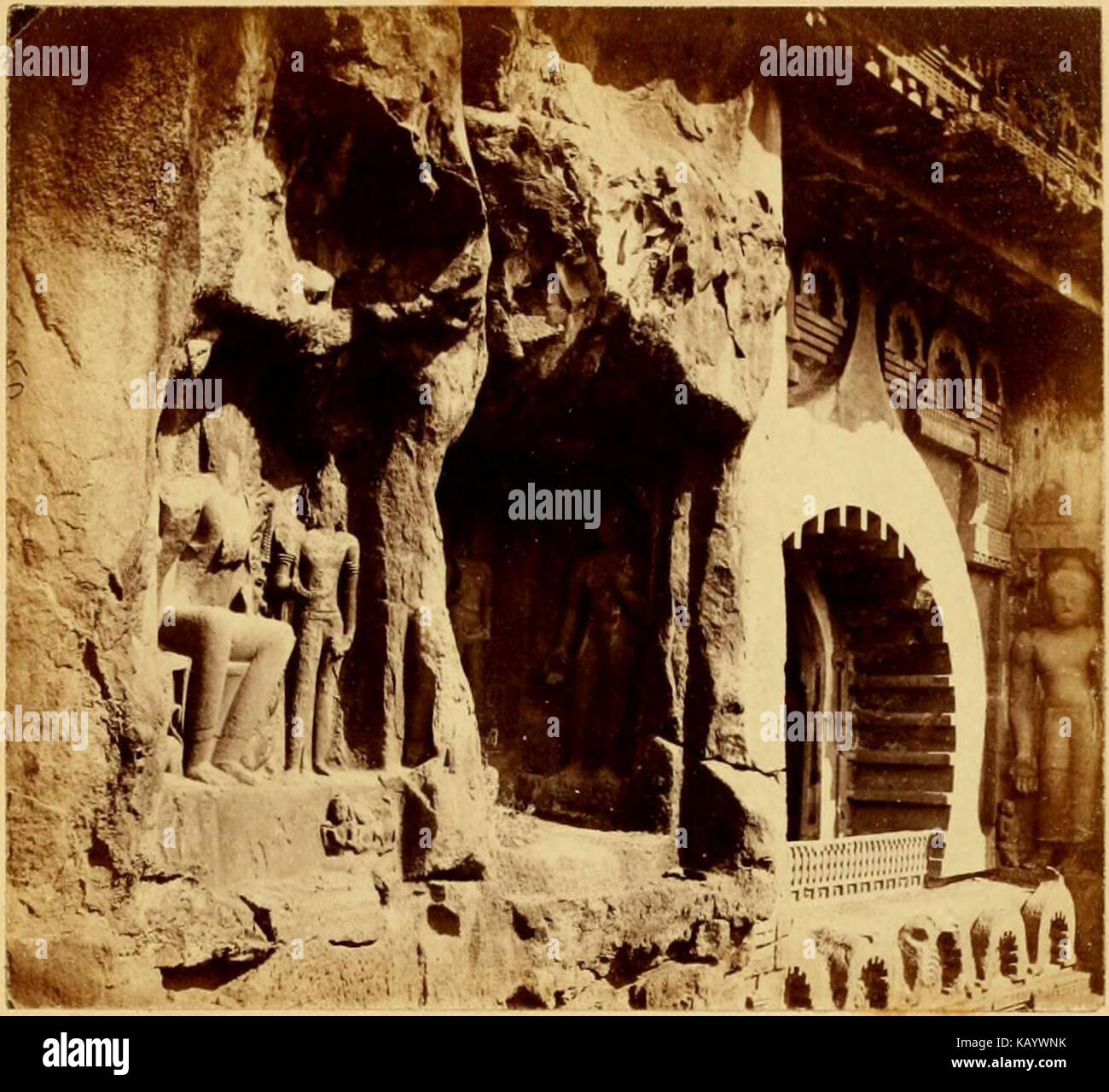 La plus ancienne cave à Ajunta Chaitya Banque D'Images