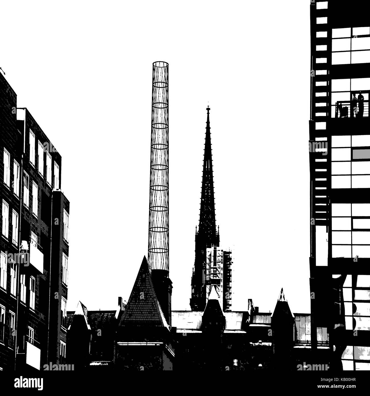 Cheminée de la chaufferie de la hafencity hamburg Banque D'Images