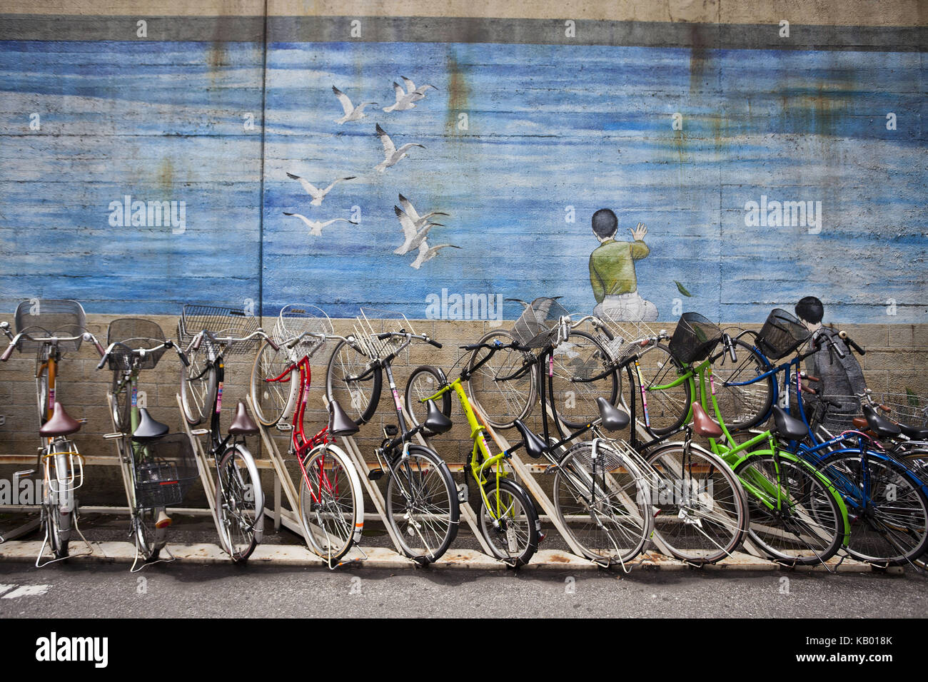 Japon, Tokyo, cycle rack à kinshicho gare, Banque D'Images