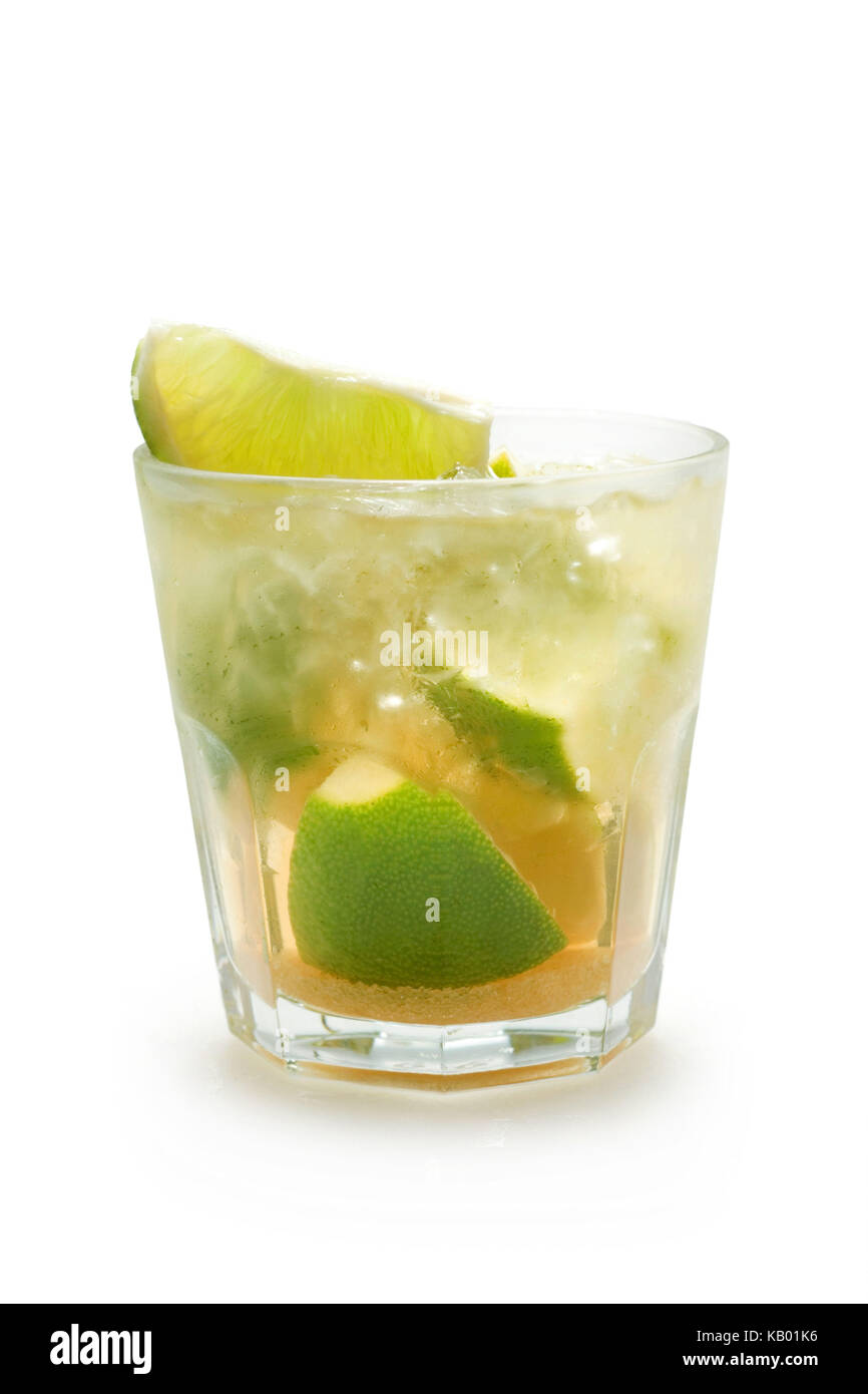 Cocktail, long drink, oasis (limes, le sucre brun, la glace, Jan's mug liqueur), Banque D'Images