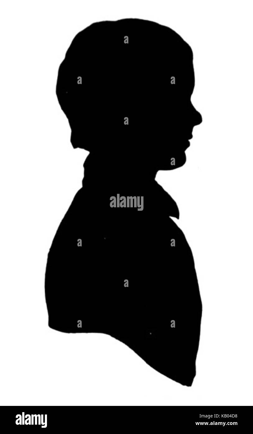 Walter Crane enfant portrait silhouette Banque D'Images