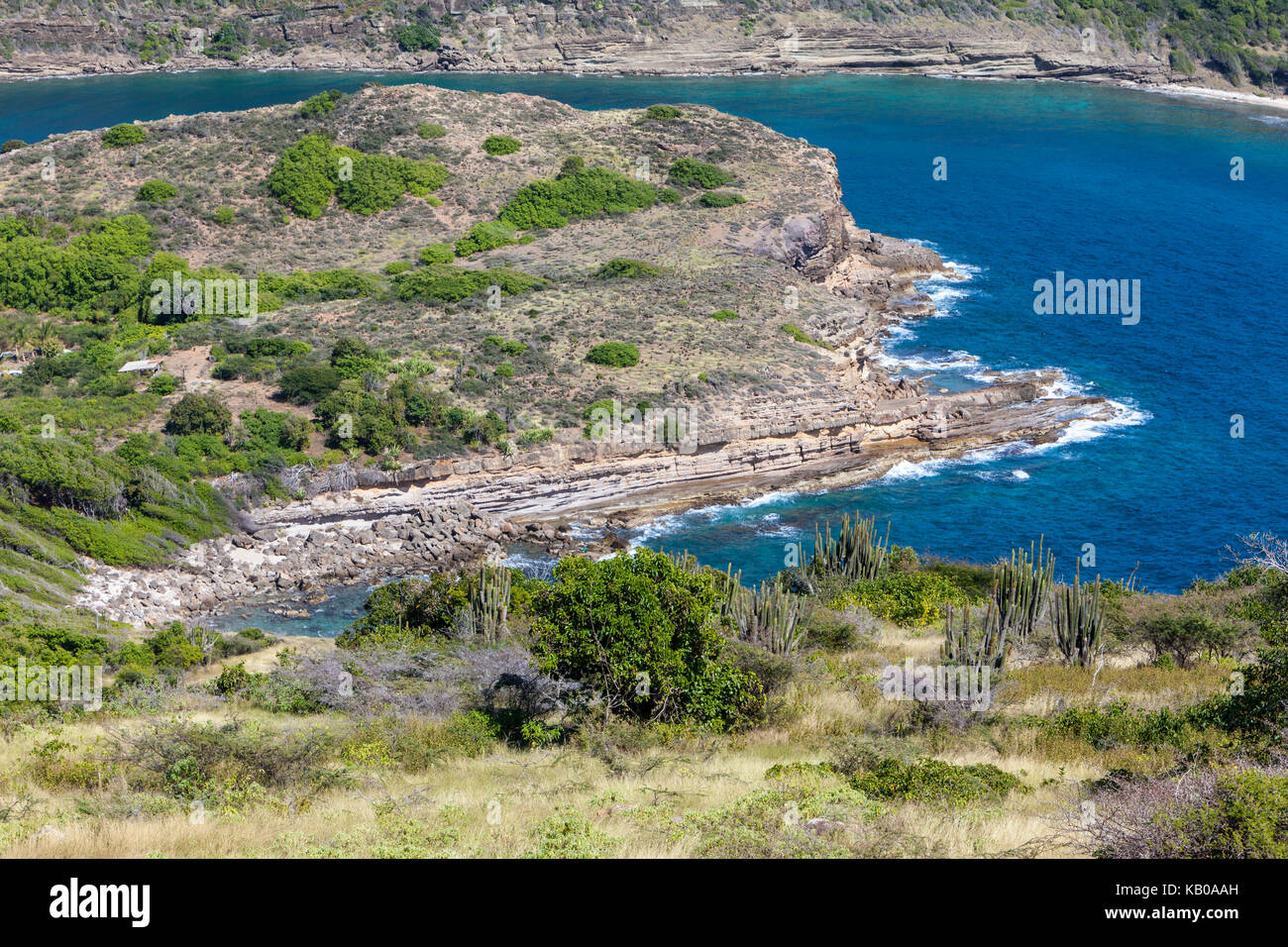 Antigua. Vue sur l'océan Atlantique à partir de Block House, un fort britannique coloniale. Banque D'Images