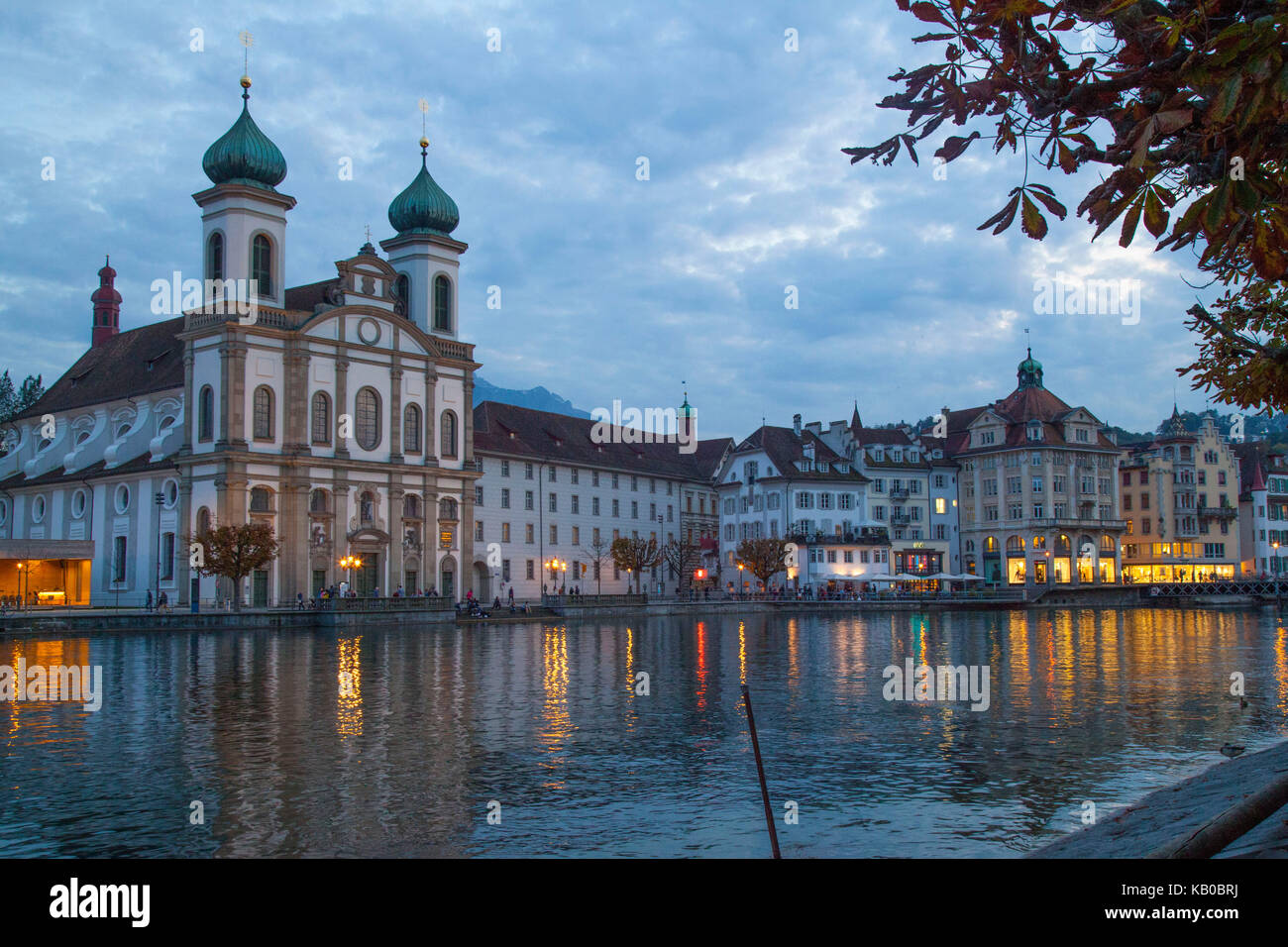 Église des Jésuites à Lucerne Suisse Luzern Swiss baroque catholique au nord des Alpes Banque D'Images