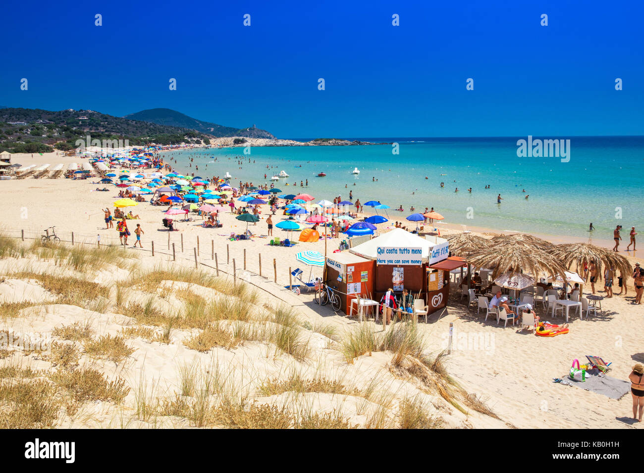 Chia Sardaigne Août 2017 Plage De Su Giudeu Chia La