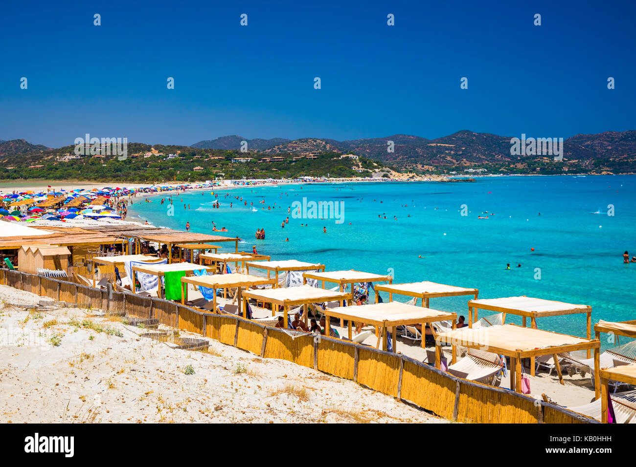 Plage de Porto Giunco, Villasimius, Sardaigne, Italie. La Sardaigne est la deuxième plus grande