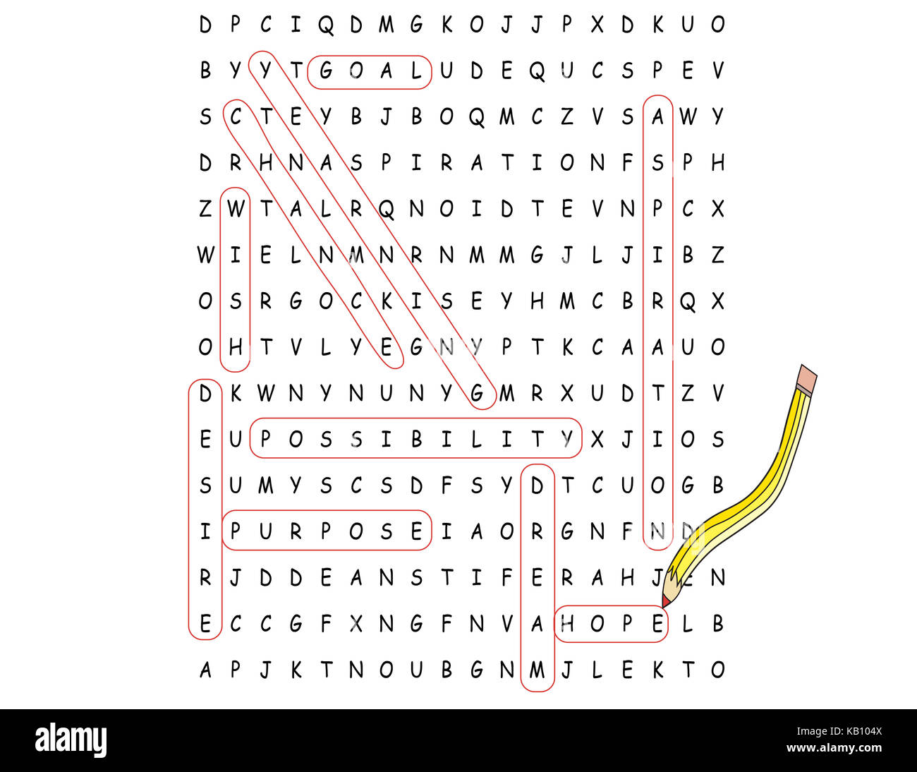 Dans l'espoir cachés. Banque D'Images