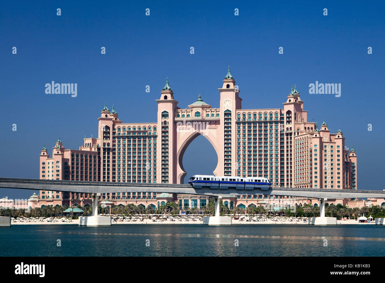 Voir à l'hôtel de l'Atlantide, Palm de l'islande, Dubaï, Banque D'Images