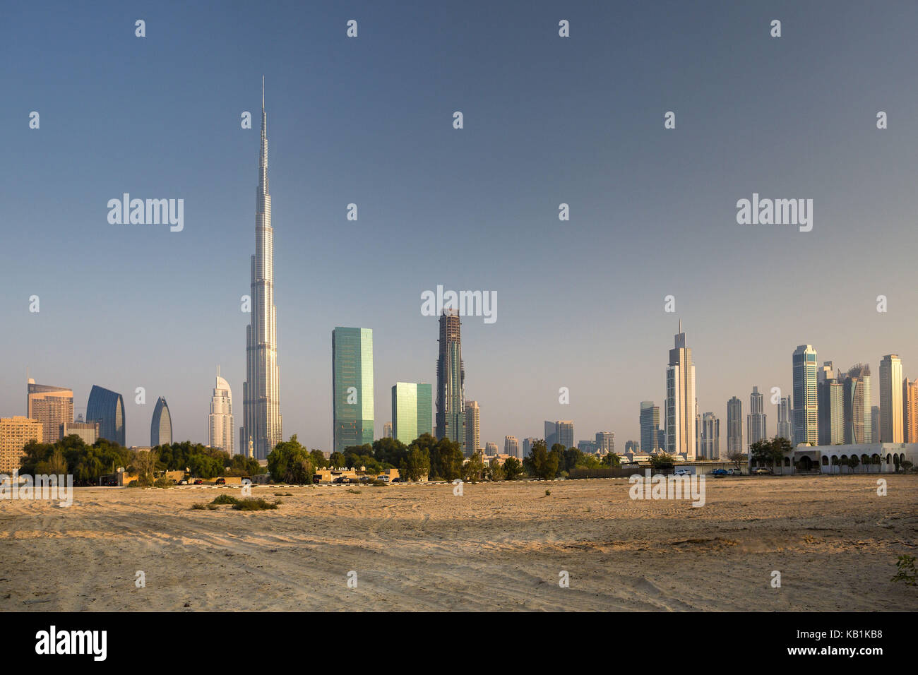 Vue sur Burj Khalifa Gebäude, centre de la ville, Dubaï, Banque D'Images