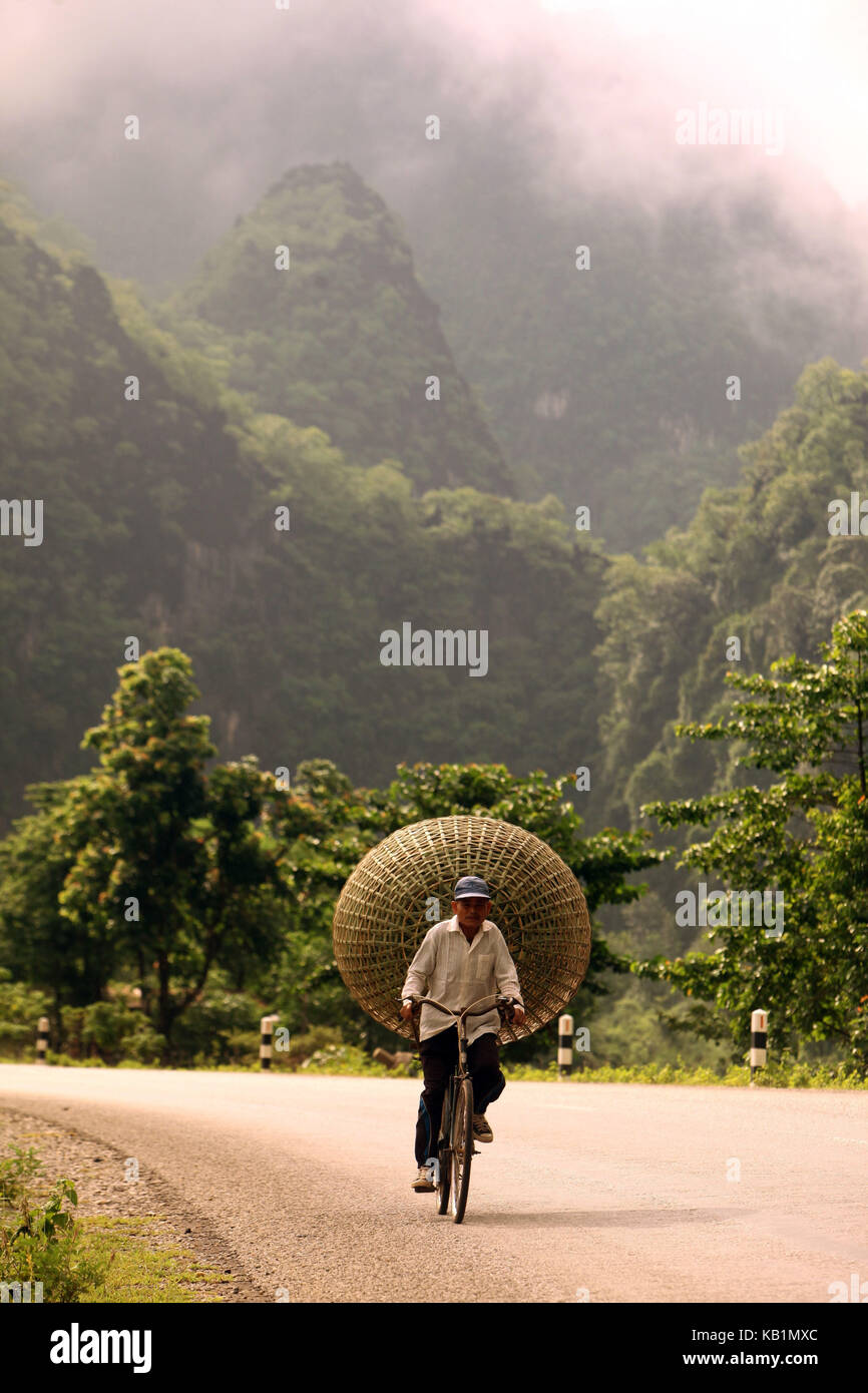 L'Asie, l'Asie du sud-est, au Laos, au Laos, tha khaek, street 12, la boucle, khammuan, mahaxai, mai Banque D'Images