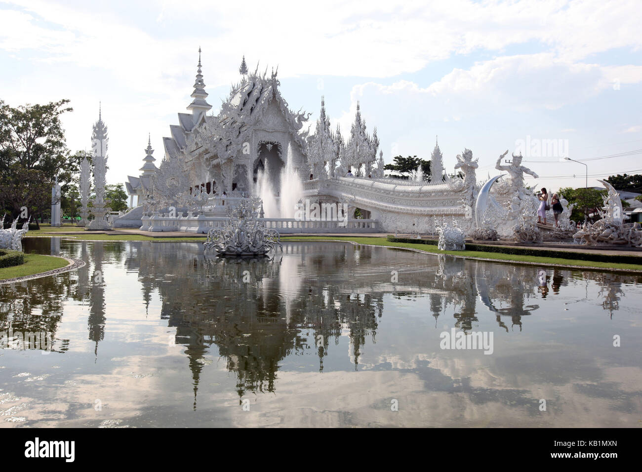 L'Asie, l'Asie du sud-est, la Thaïlande, Chiang Rai, vieille ville, temple, wat, wat rong khun, Banque D'Images