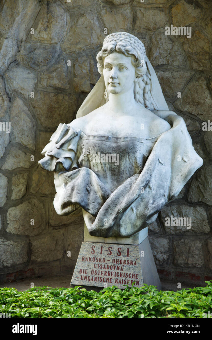 Piestany spa en Slovaquie, buste de Sissi, l'impératrice, l'autriche-Hongrie Banque D'Images