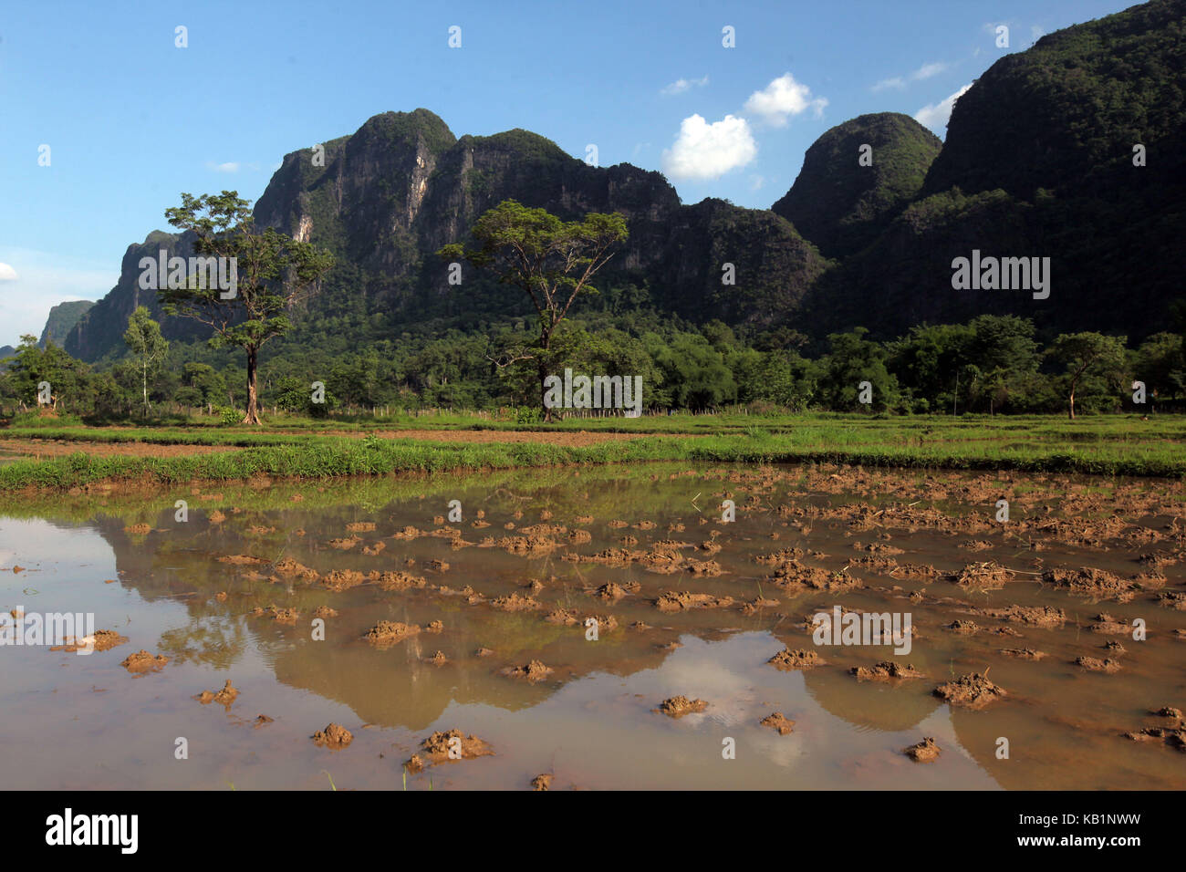 L'Asie, l'Asie du sud-est, au Laos, au Laos, tha khaek, street 12, la boucle, khammuan, mahaxai, mai Banque D'Images