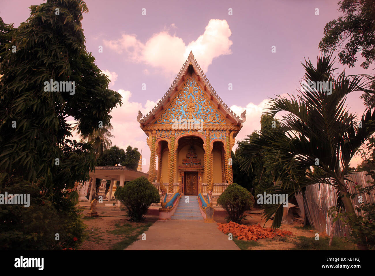 L'Asie, l'Asie du sud-est, au Laos, au Laos, Savannakhet, Mékong, temple, Banque D'Images