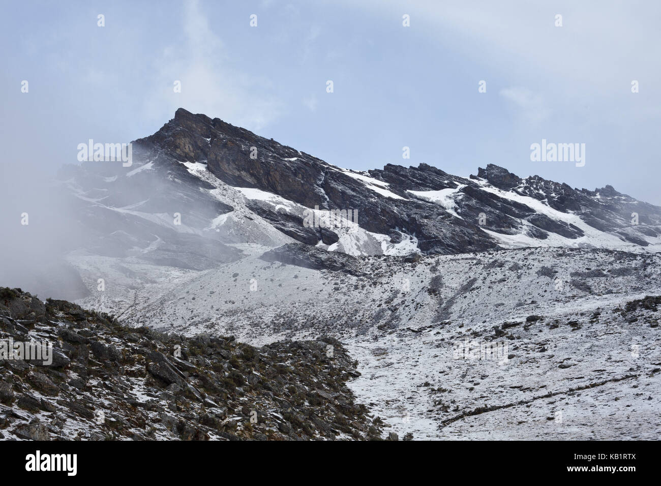 La Bolivie, la cordillère Apolobamba, neige, Banque D'Images