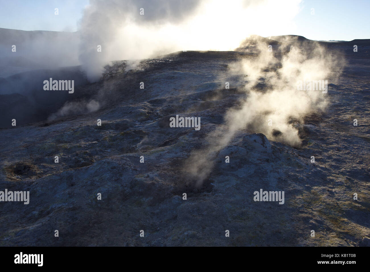 La Bolivie, los lipez, champ geysir sol de manana, Banque D'Images