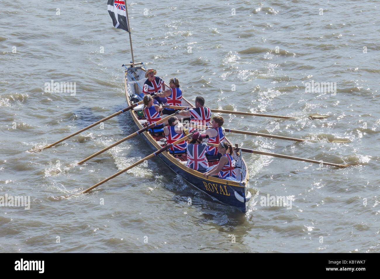 L'Angleterre, Londres, course de bateaux traditionnels, great river race, Banque D'Images
