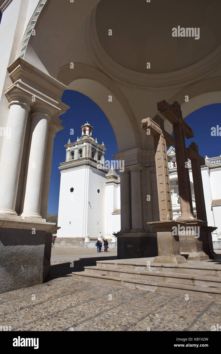 La Bolivie, titicacasee, Copacabana, la basilique de la Virgen de la Candelaria, Banque D'Images
